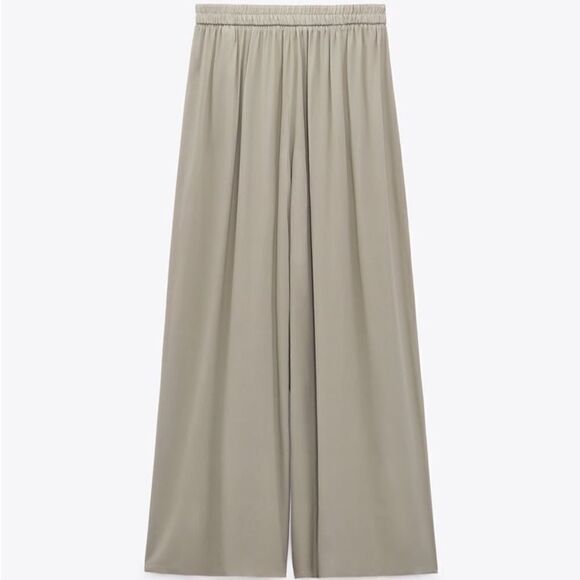 ZARA PALAZZO WIDE FLOWY PANTS - Picture 3 of 7